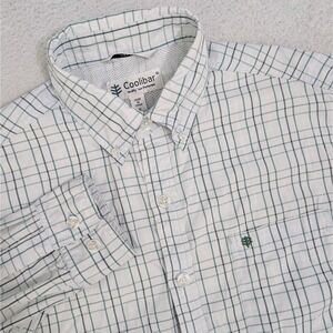 Coolibar Shirt Mens M Green Plaid Performance Button Down UPF 50+ Long Sleeve